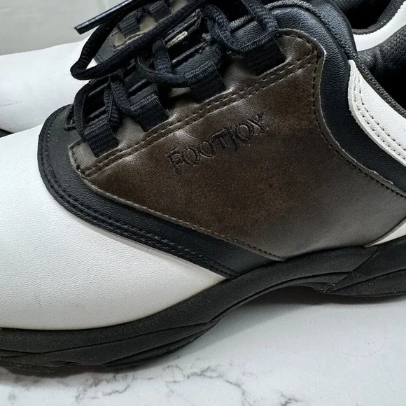 Footjoy Greenjoys Mens‎ 10.5 M Golf Shoes White Brown Saddle - Picture 5 of 15